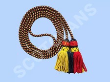 BRASS BUGLE WOOL MULTI  COLOR , BLACK ,RED, & YELLOW/SILVER BUGLE CORD