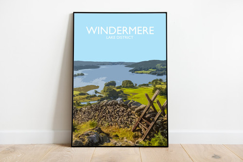 Lake windermere travel poster - windermere,