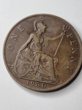 1930 George V One Penny Coin -