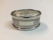 Solid Silver Napkin Ring Hallmarked Birmingham 1953 By Henry Griffith.