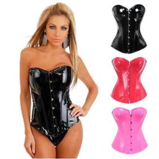 PVC Corset Lace-up Shiny
