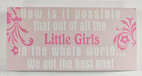 Pink wooden block - sign, little