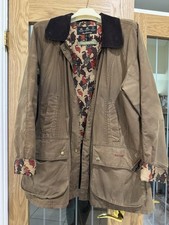 Barbour Women's Brown Wax Jacket Country Cottage Prints- Size 20