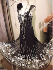 WALLIS Vintage❤️ 1920's Art Deco Beaded Flapper Gatsby Downton Dress 12 Party