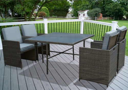 Seat rattan cube set - 4,