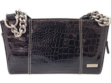 Miche Faux Leather Croc Effect Shoulder Bag with Silver Chain
