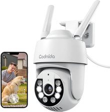 2K Security Camera Outdoor, 360° PTZ Wifi Camera, CCTV Camera with 24/7Recording