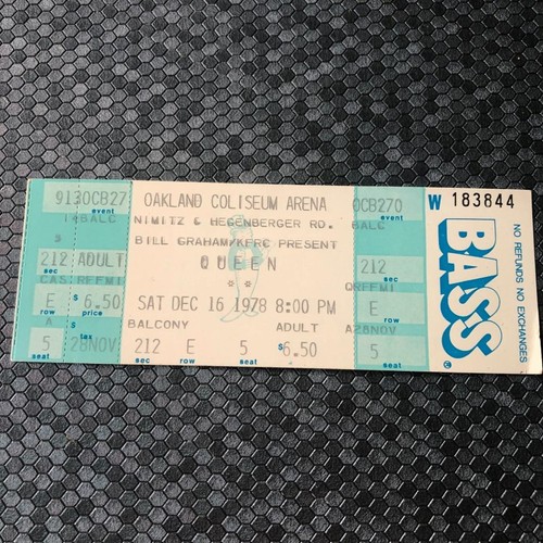 Queen unused ticket oakland - queen,