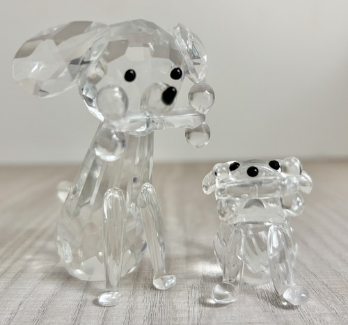 Crystal glass dog - crystal,