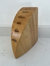 V SABATIER Classic empty Wooden Knife Block - 5 Slot Used Oak