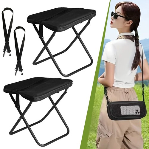 Pair folding camping stools - 1,