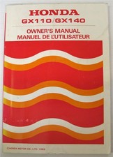 HONDA GX110 GX140 Engine Owners Handbook 1982 #000 09302 Multi-language