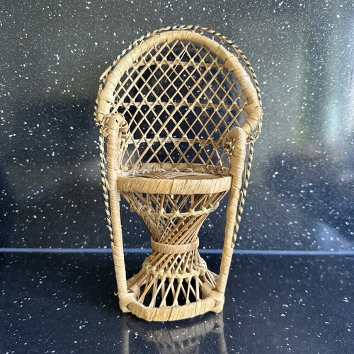 Vintage boho wicker peacock - vintage,