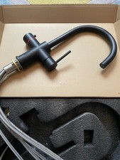 Matt Black 3-in-1 Instant Boiling Hot Water Kitchen Tap - Complete Kit