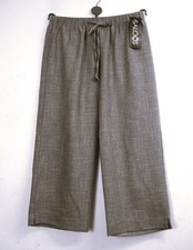 *CLEARANCE* SALOOS ELASTICATED WAIST LINEN LOOK CROPPED PANTS SIZES: 12-20