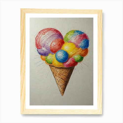 Heart ice cream - ice,