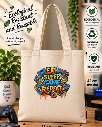 Reusable tote shopping bag - reusable, eat