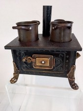 antique german metal stove miniture tin toy doll house spirit burner