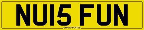 Initials number plate nu15 - nu,