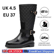 Womens Adjustable Calf Wellies Waterproof Ladies Festival Rain Wellington Boots
