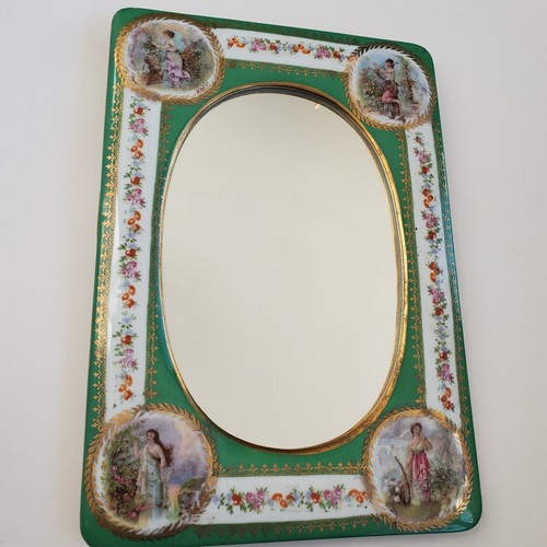 Vintage porcelain mirror - vintage,