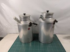 2x Vintage Milk Churn Victory Ware Leeds Metal Spinning, with Lid & Bowls