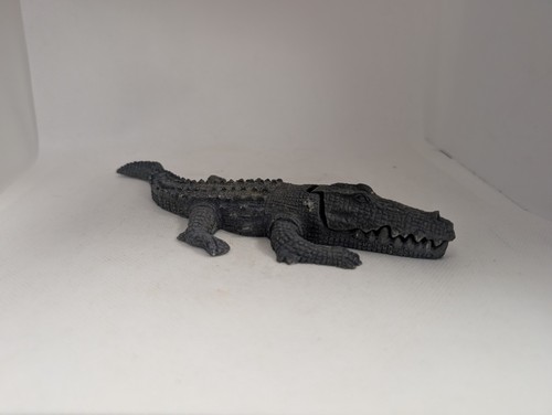 Grey plastic crocodile - plastic,