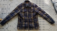 Superdry Mens Large Checked Jacket Shacket Coat Moss Green Blue