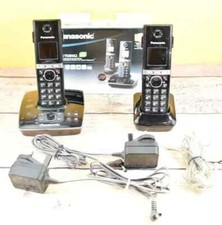 Panasonic KX-TG8062 Twin Cordless Phones w/ Answering Machine Black Set Boxed