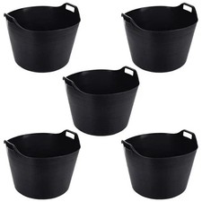 5X Black Flexi Tubs 75L Garden