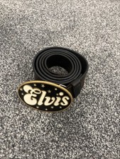 1992 Elvis Presley Brass Enamelled Belt Buckle and Leather belt. All Original