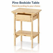 Pine Wood Bedside Table 1
