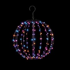 Christmas Fairy Lights 3D Ball LED Multifunction Xmas Hanging Ornaments -Rainbow