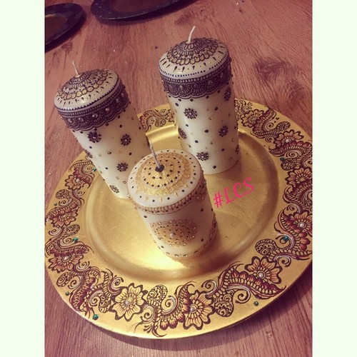 Mehndi plates and candles - plates,