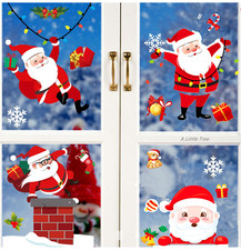 4 Sheets Christmas Window Sticker Xmas Removable Clings Decal Decor(Santa Claus)
