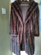 Womens Vintage Brown Black Fur