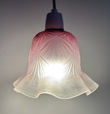 Cranberry frosted glass lamp - glass,