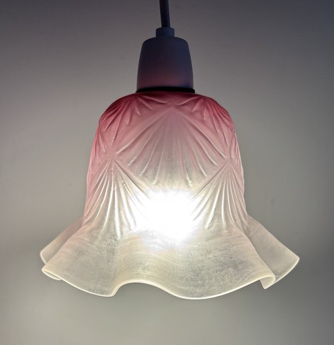 Cranberry frosted glass lamp - glass,