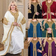 African Abaya Maxi Dress Women Muslim Kaftan Moroccan Long Robes Evening Dresses