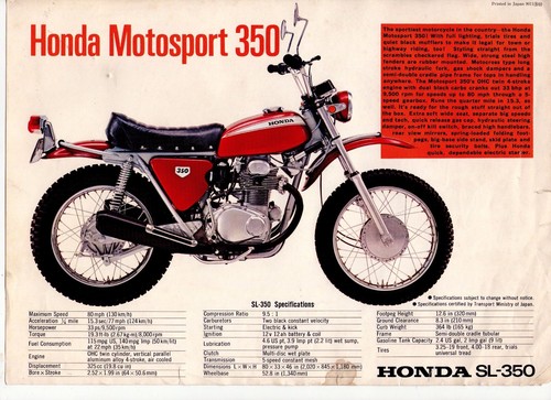 1970 honda sl350 motosport - honda,