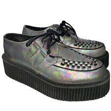 TUK Creepers Platform Shoes Oil Slick Iridescent - Women’s UK 4 - EUR 38 - A8428
