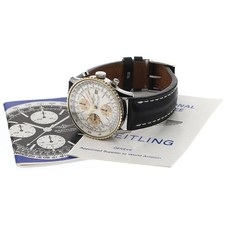 BREITLING OLD NAVITIMER 81610 41mm SS/YG Automatic Silver Dial Chronograph #C309