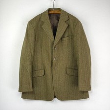 Caldene Tweed Jacket Mens 42 Green Wool Country Riding Hacking Shooting Hunting