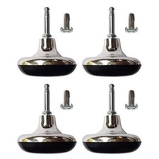 4x Chrome Feet Leg Gliders Castor & Insert For Divan Bed Base Sofa Chair Wheels