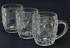 Arcoroc Dimpled Beer Mug Glass Tankard Half Pint x 3 Vintage