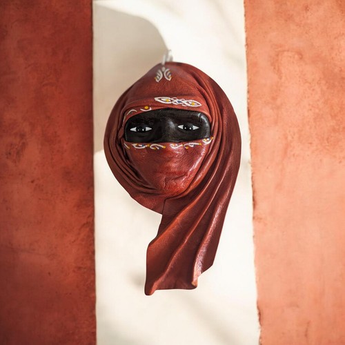Vintage leather wall mask - vintage,