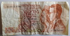 Belgium 50 Francs Banknote 1966-87