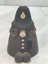 Unusual Studio Pottery Figurine Police Officer Spaghetti Signed JH