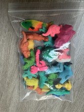 Large Job Lot Of Novelty Vintage Animal Erasers Including A Rare Colourful Fish