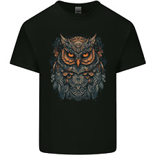 A Mythical Owl Fantasy Tribal Mens Cotton T-Shirt Tee Top